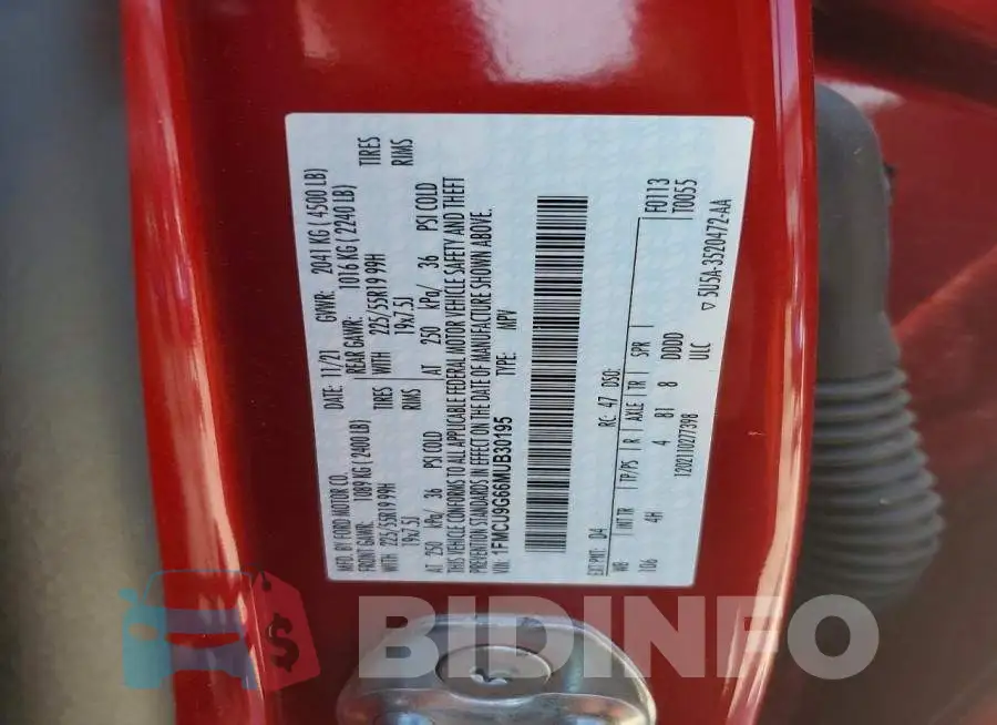 1FMCU9G66MUB30195 Photo# 13
