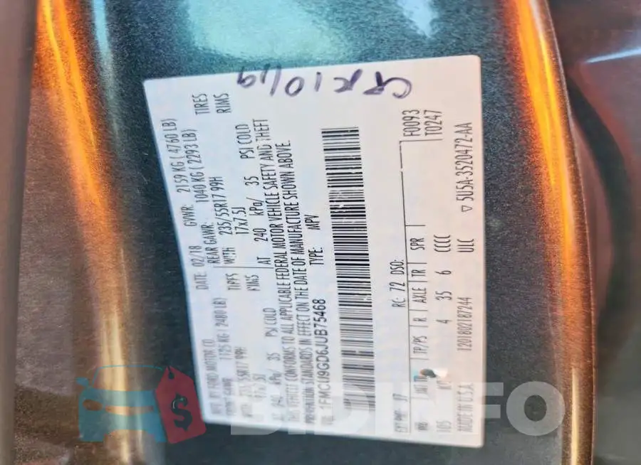 1FMCU9GD6JUB75468 Photo# 13