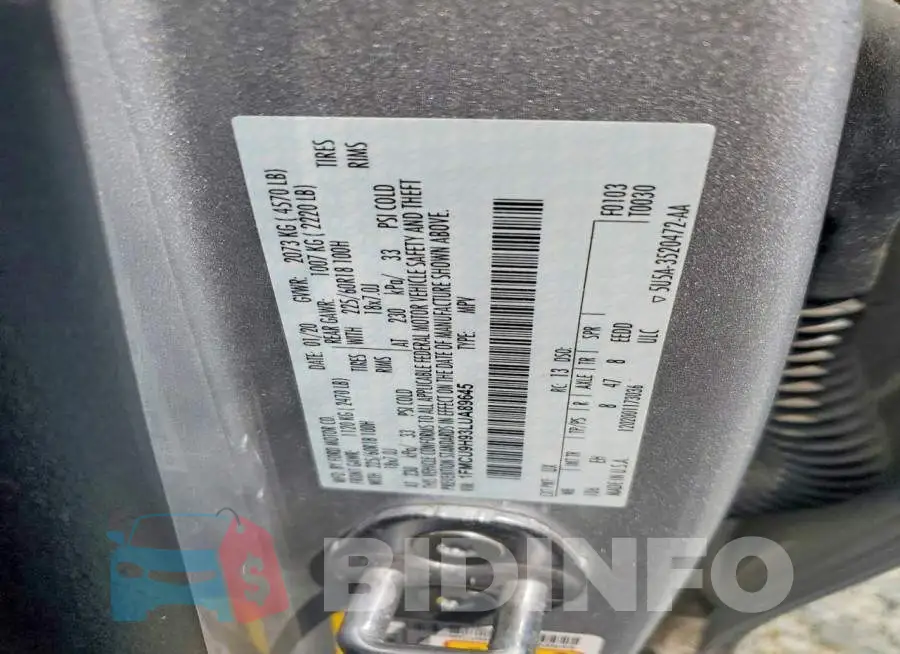 1FMCU9H93LUA89645 Photo# 12