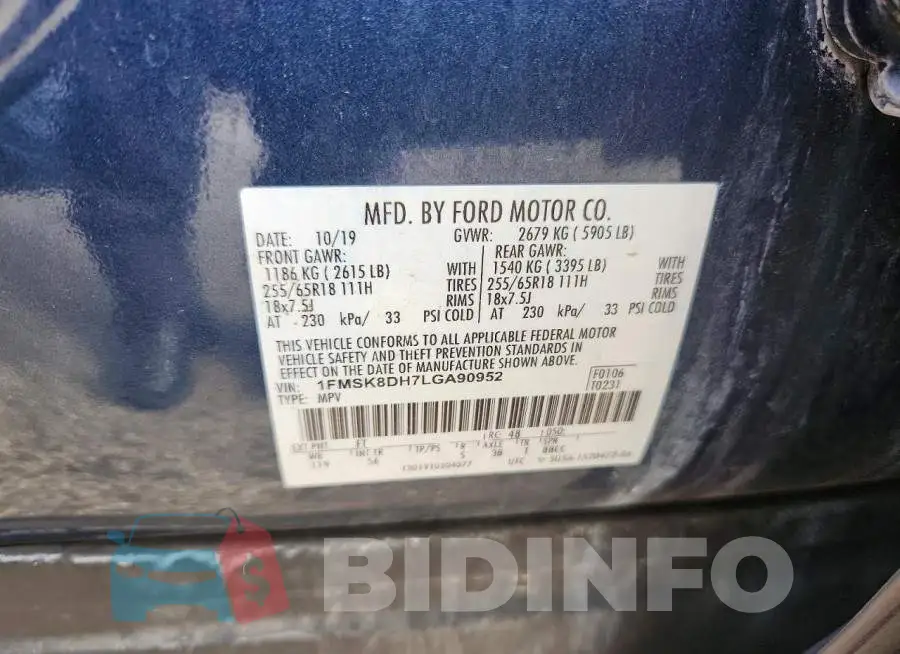 1FMSK8DH7LGA90952 Photo# 13