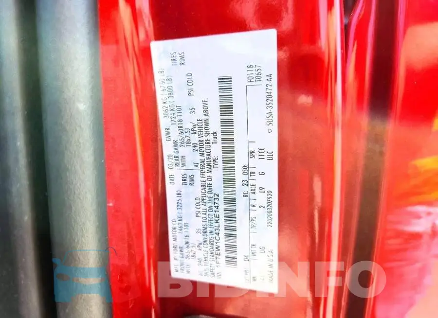 1FTEW1C43LKE14732 Photo# 12