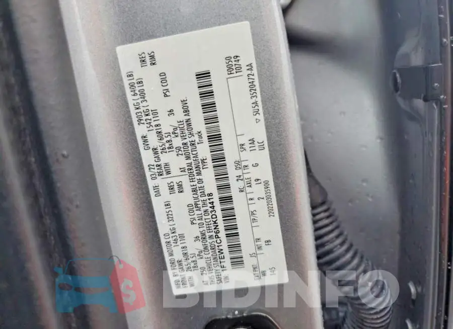 1FTEW1CP6NKD34418 Photo# 13