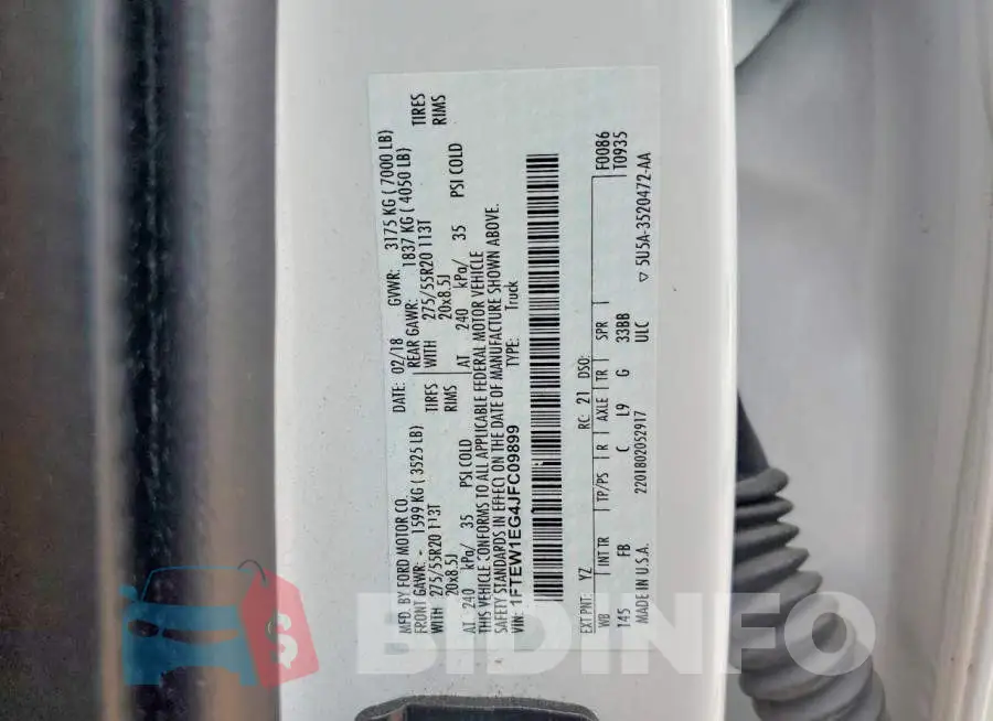 1FTEW1EG4JFC09899 Photo# 12