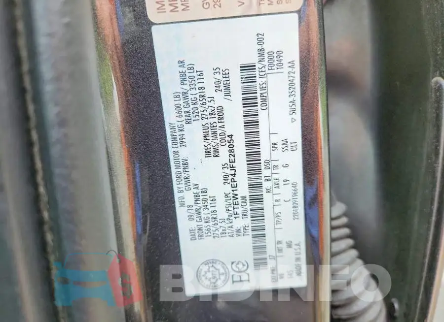 1FTEW1EP4JFE28054 Photo# 12