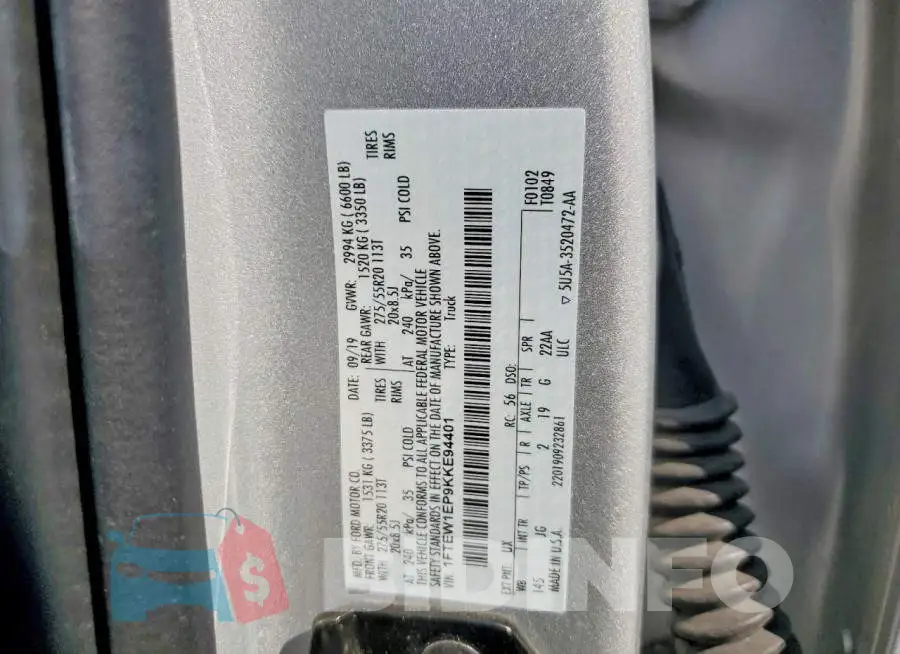 1FTEW1EP9KKE94401 Photo# 12