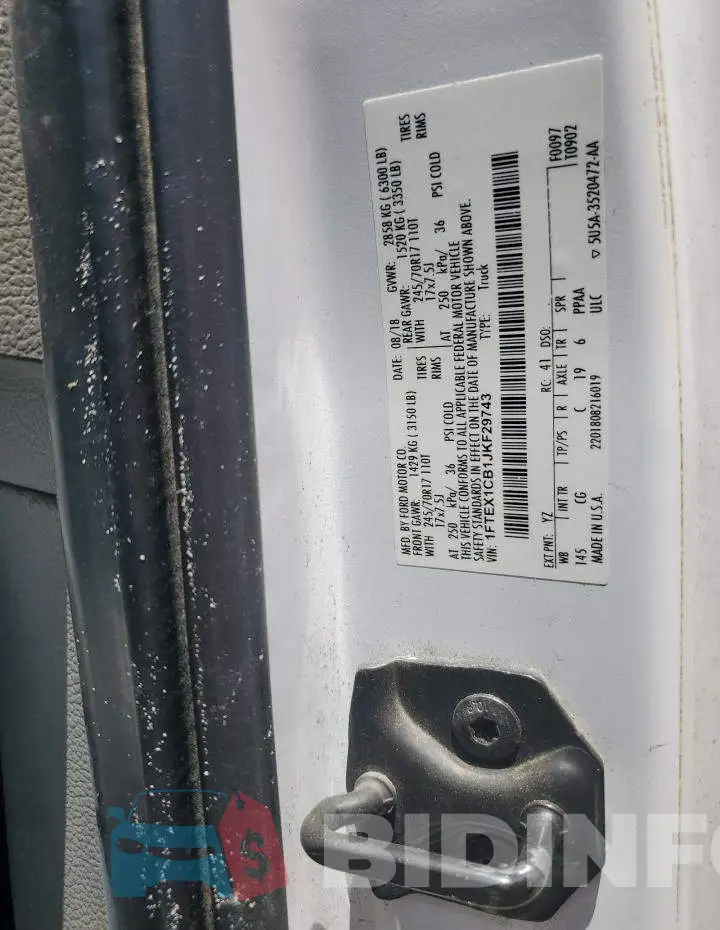1FTEX1CB1JKF29743 Photo# 12