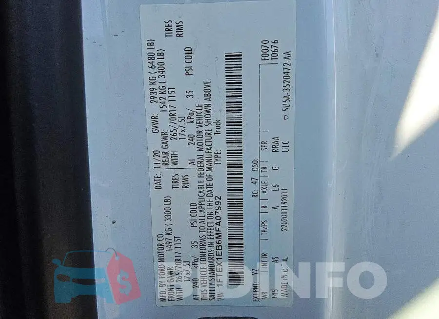 1FTEX1EB6MFA07992 Photo# 12