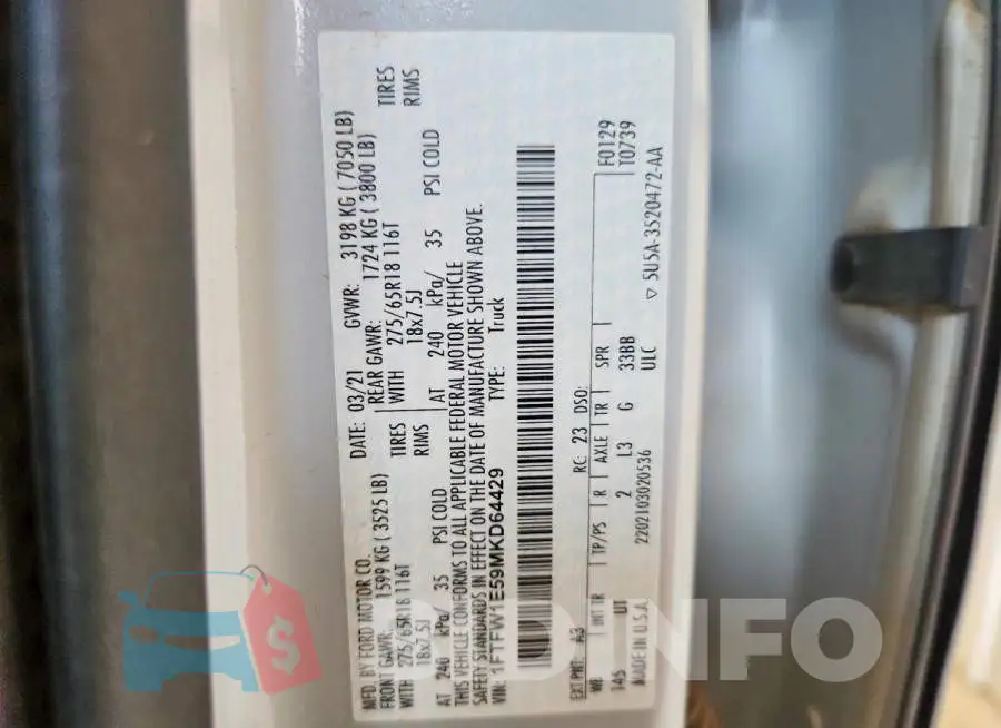 1FTFW1E59MKD64429 Photo# 12