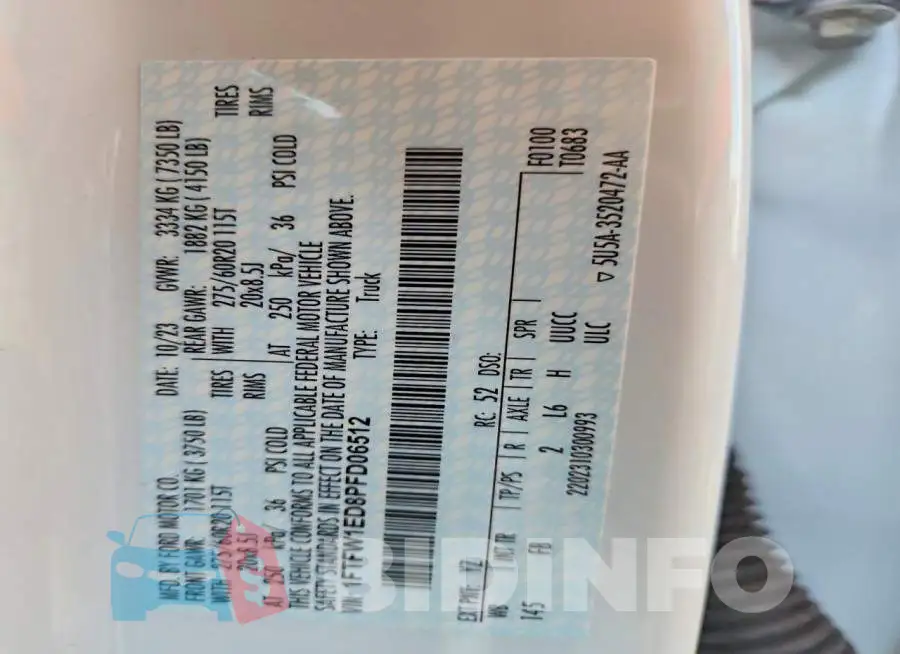 1FTFW1ED8PFD06512 Photo# 12