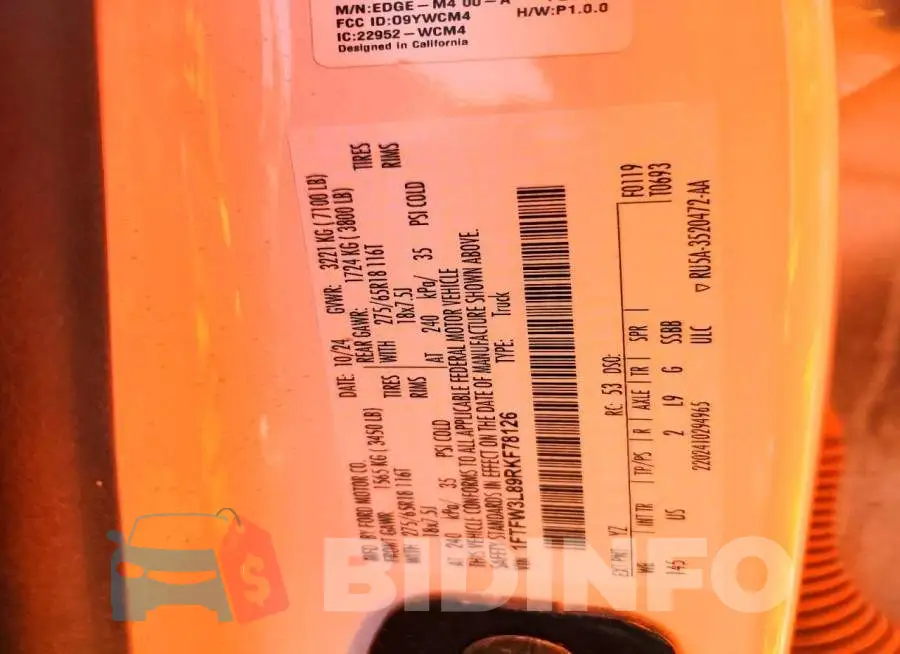 1FTFW3L89RKF78126 Photo# 12