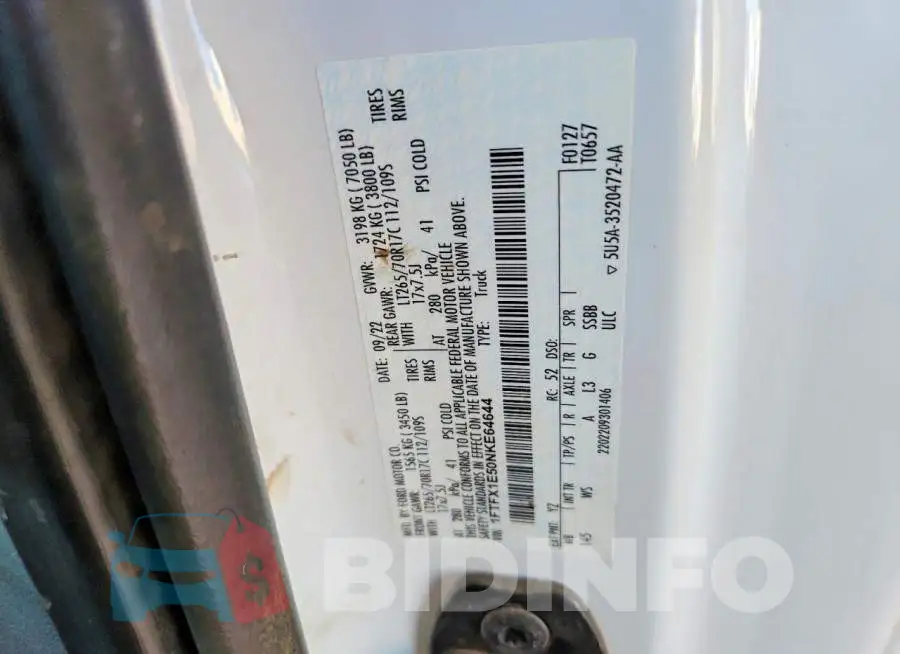 1FTFX1E50NKE64644 Photo# 12