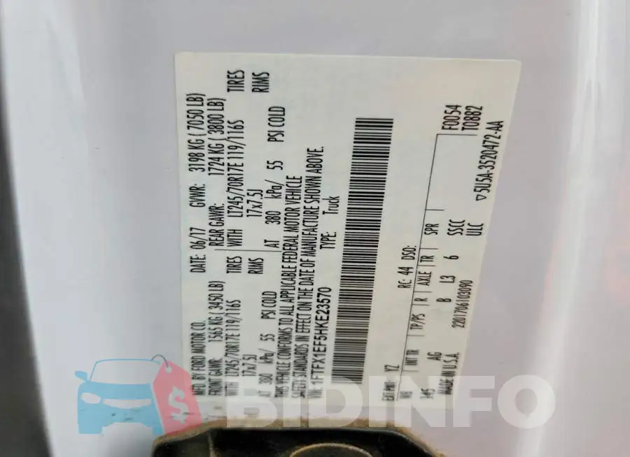 1FTFX1EF5HKE23570 Photo# 12