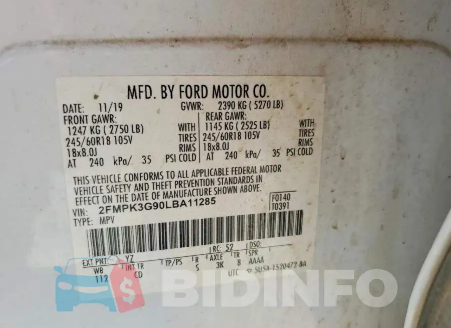 2FMPK3G90LBA11285 Photo# 13