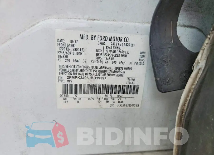 2FMPK3J96JBB19397 Photo# 13