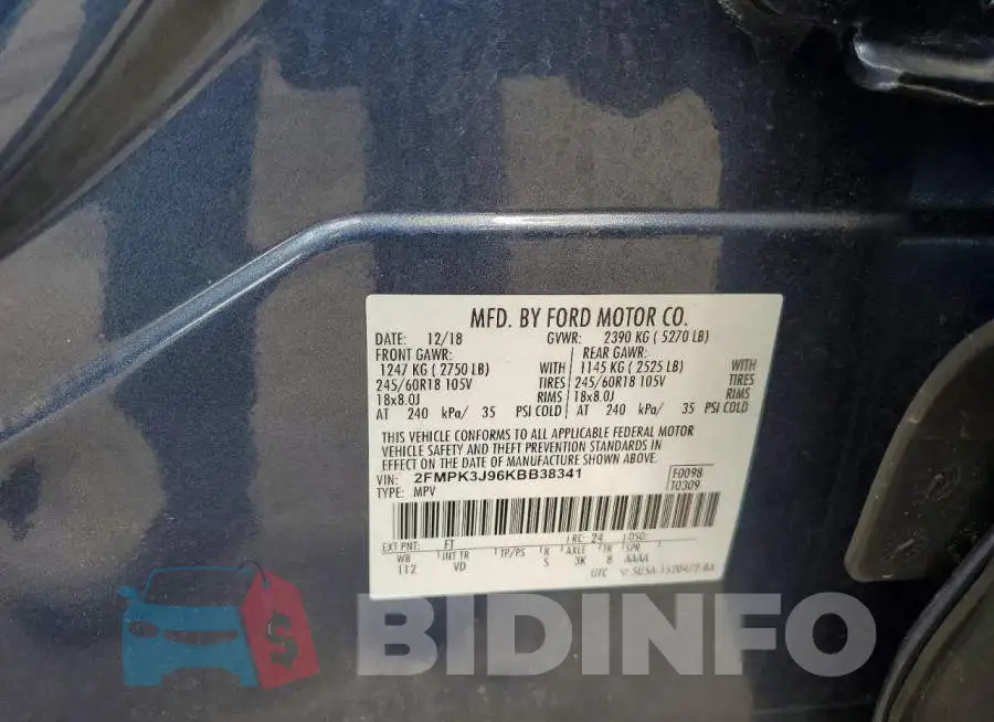 2FMPK3J96KBB38341 Photo# 14