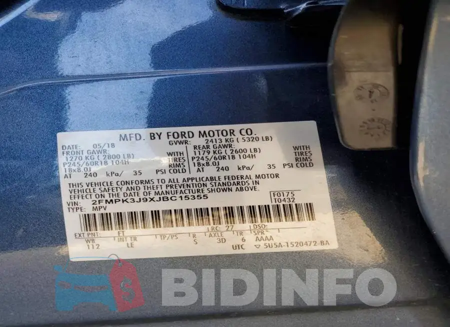 2FMPK3J9XJBC15355 Photo# 13