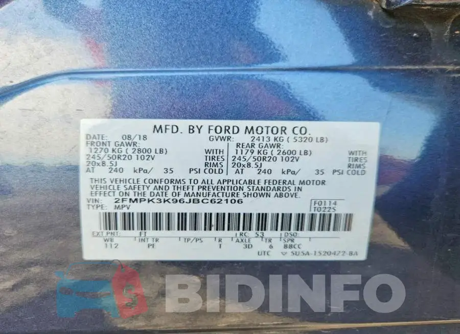 2FMPK3K96JBC62106 Photo# 13