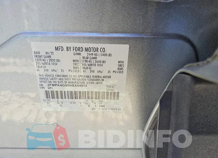 2FMPK4G95NBA64914 Photo# 13