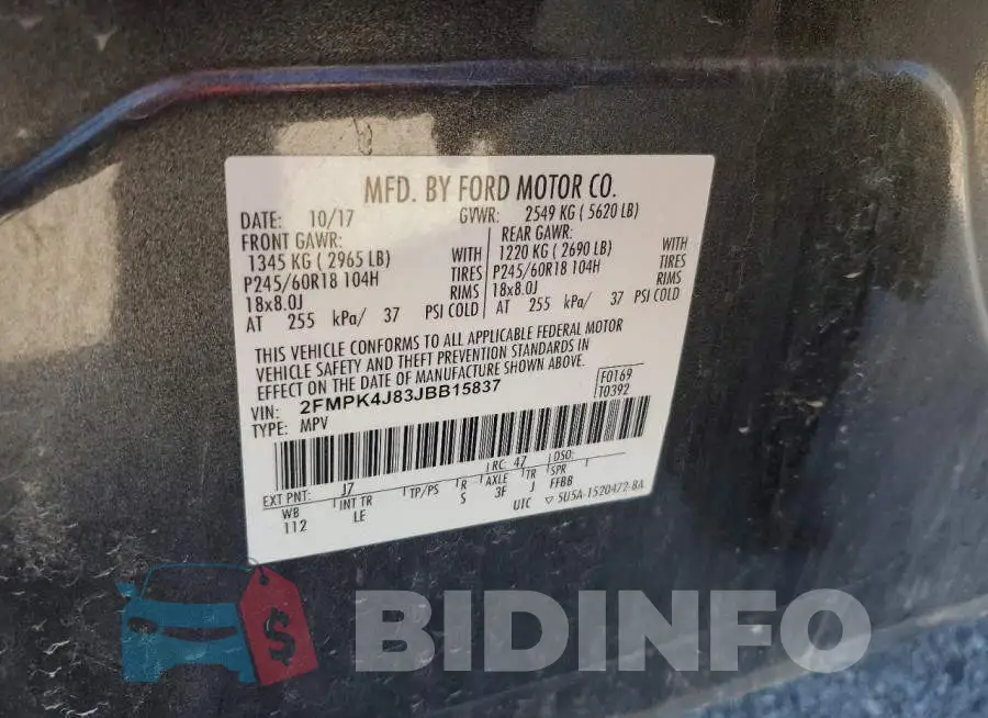 2FMPK4J83JBB15837 Photo# 13