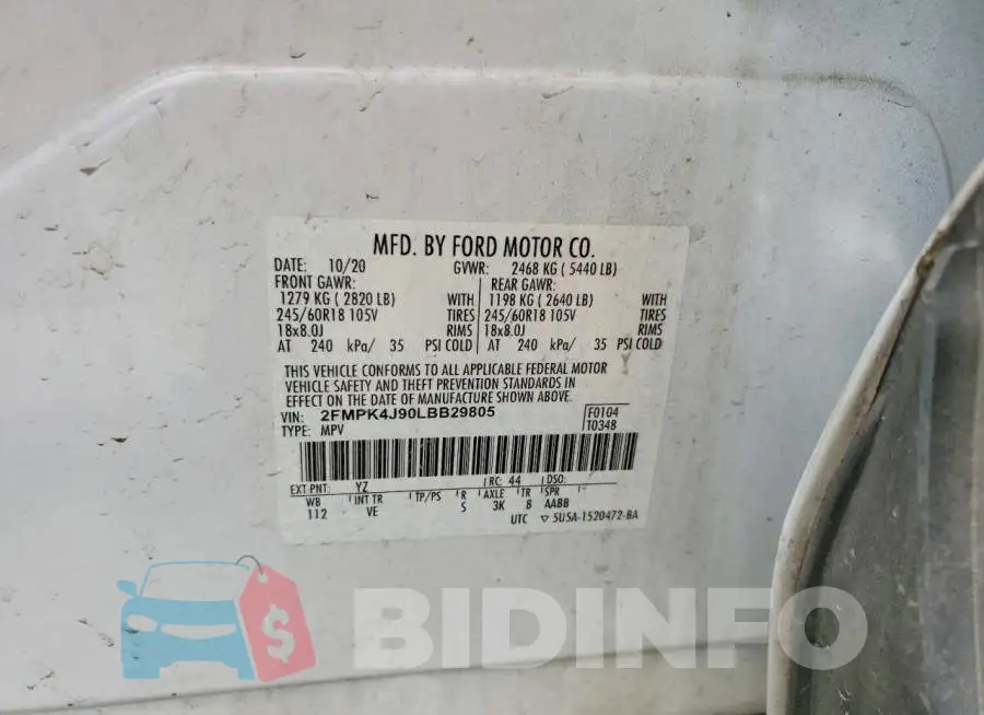 2FMPK4J90LBB29805 Photo# 13