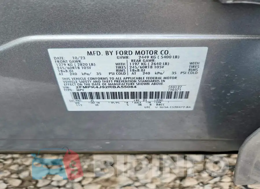 2FMPK4J92RBA55084 Photo# 13