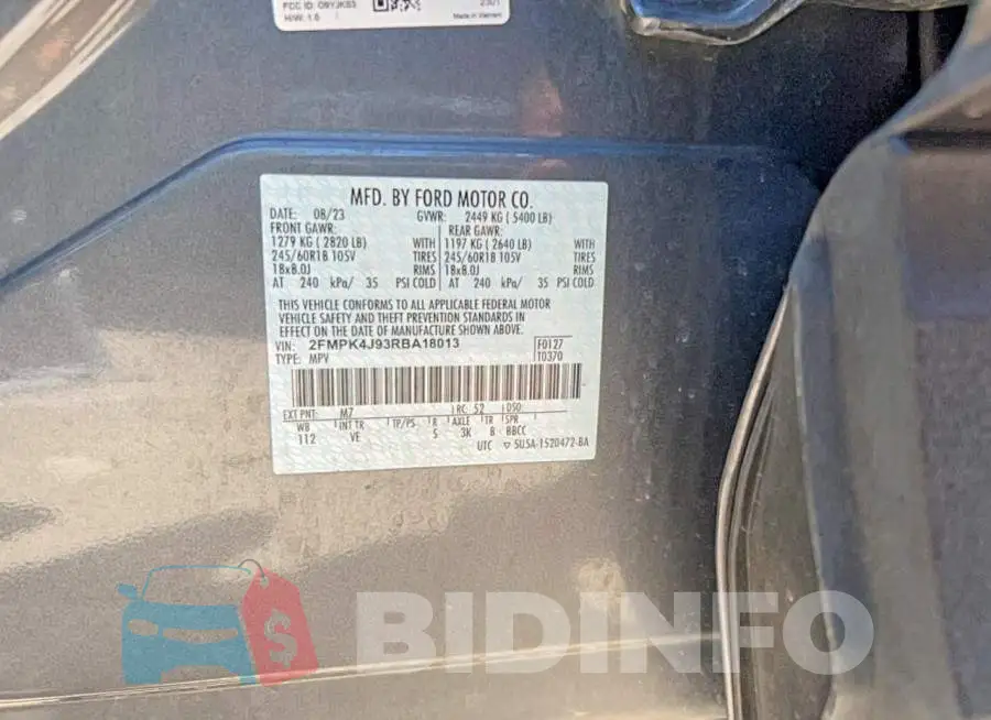 2FMPK4J93RBA18013 Photo# 10