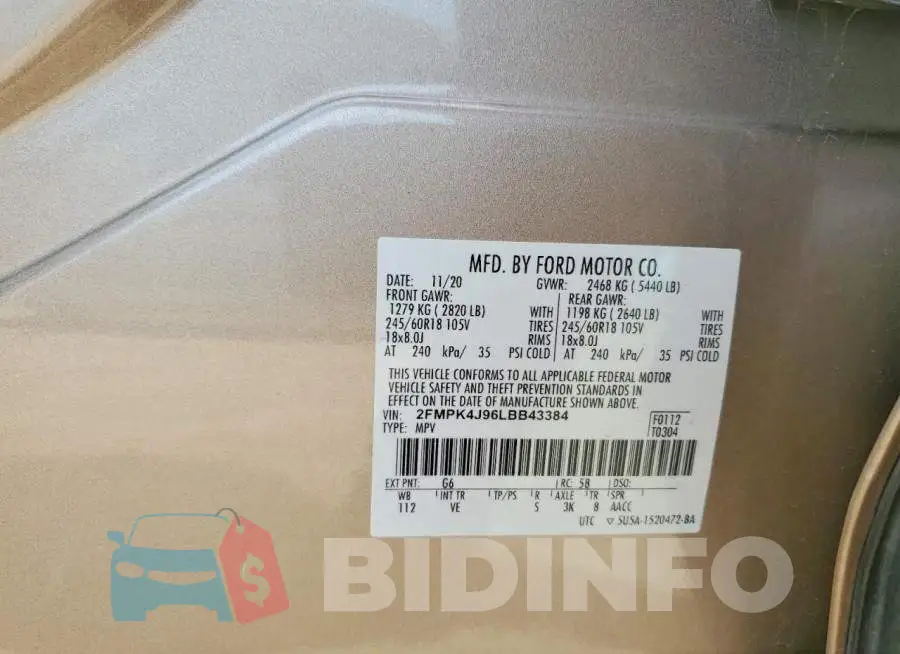 2FMPK4J96LBB43384 Photo# 13