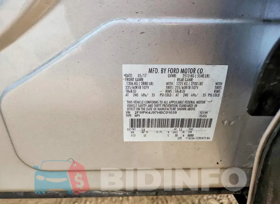 2FMPK4J97HBC01039 Photo# 13