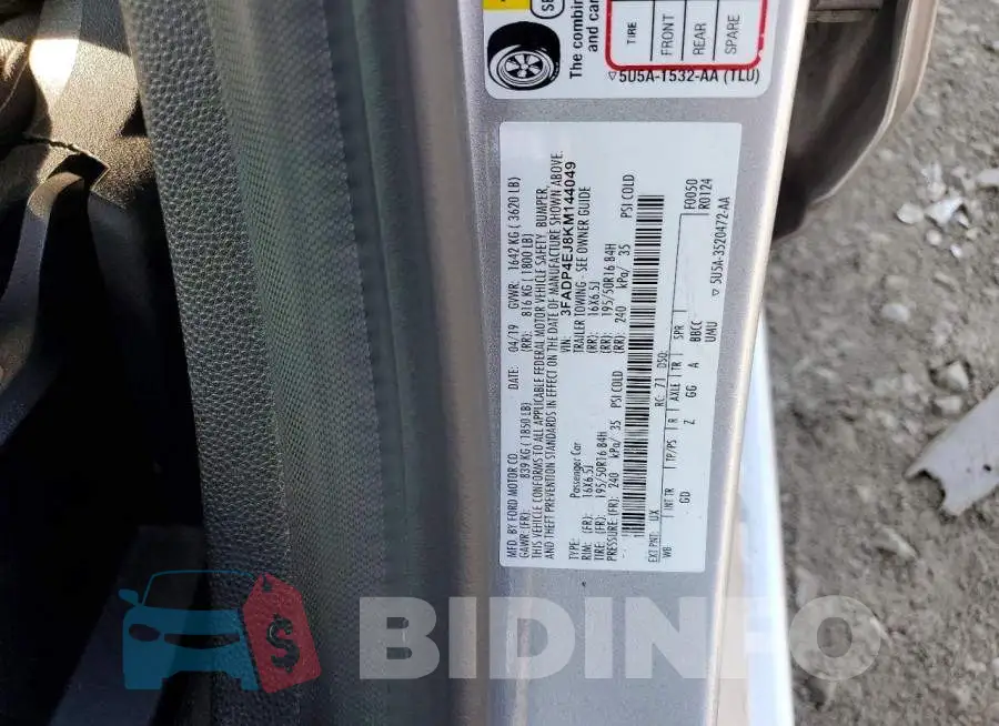 3FADP4EJ8KM144049 Photo# 13