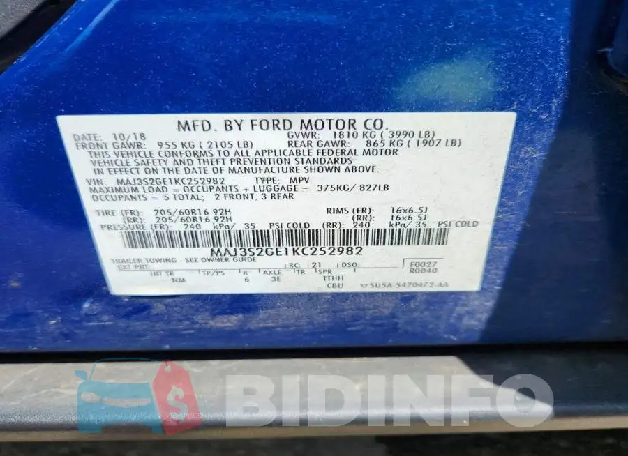 MAJ3S2GE1KC252982 Photo# 13