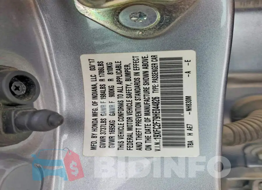 19XFC2F79HE044826 Photo# 12