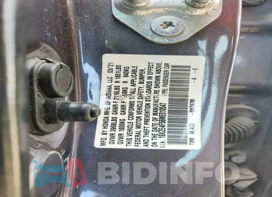 19XZE4F56ME010547 Photo# 12