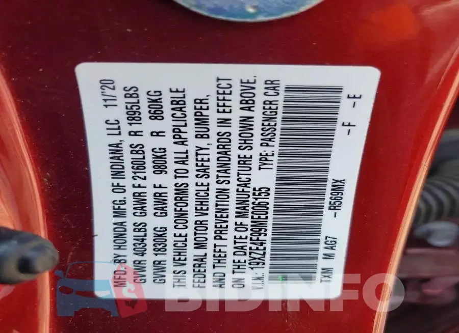 19XZE4F99ME006155 Photo# 13