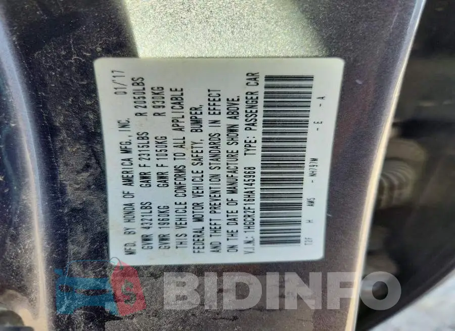 1HGCR2F16HA145968 Photo# 12