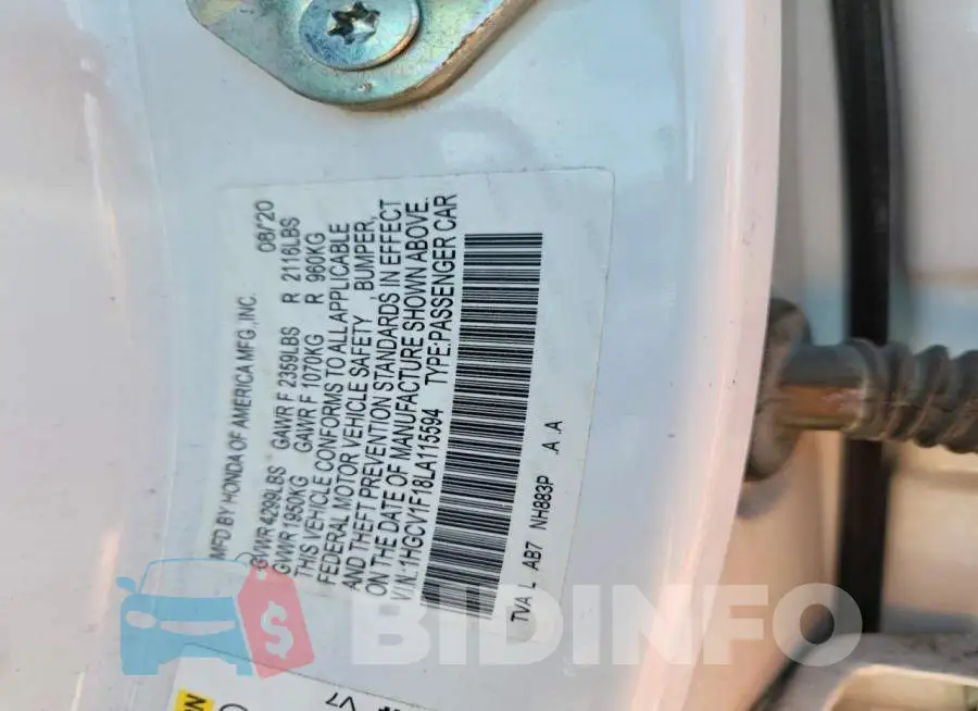 1HGCV1F18LA115594 Photo# 13
