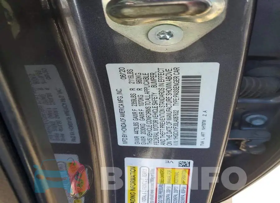 1HGCV1F30LA087632 Photo# 12