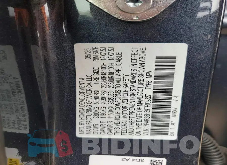 7FARS6H59TE002327 Photo# 14