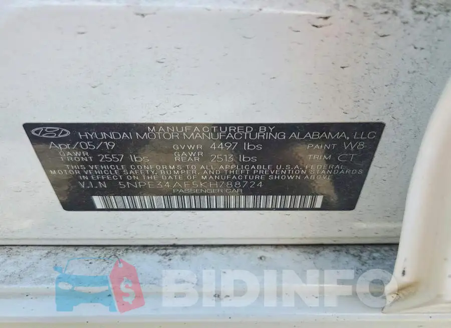 5NPE34AF5KH788724 Photo# 12