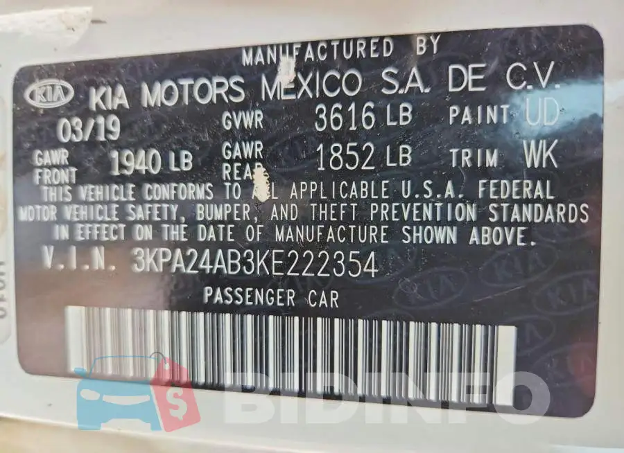 3KPA24AB3KE222354 Photo# 13