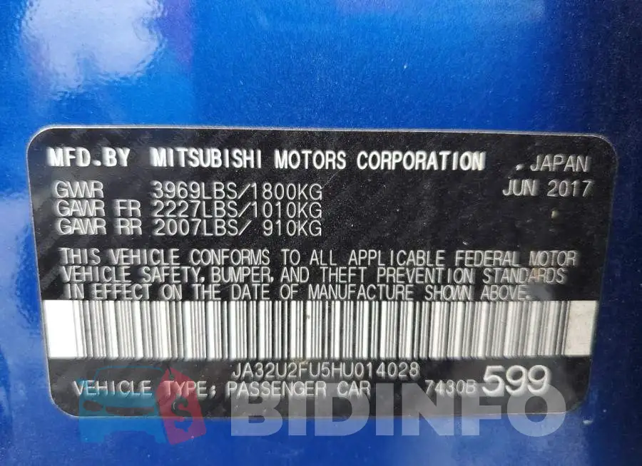 JA32U2FU5HU014028 Photo# 12