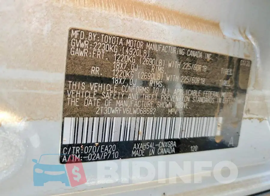 2T3DWRFV6LW068682 Photo# 13