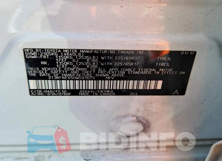 2T3RFREV5HW591075 Photo# 13