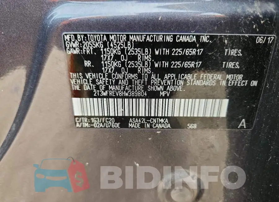 2T3WFREV8HW389804 Photo# 13