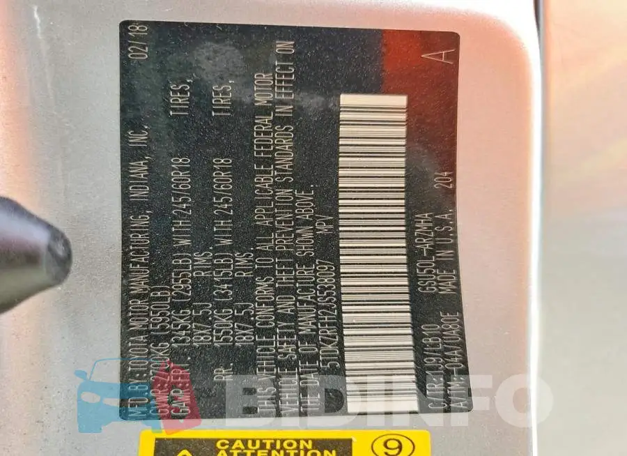 5TDKZRFH2JS538097 Photo# 13