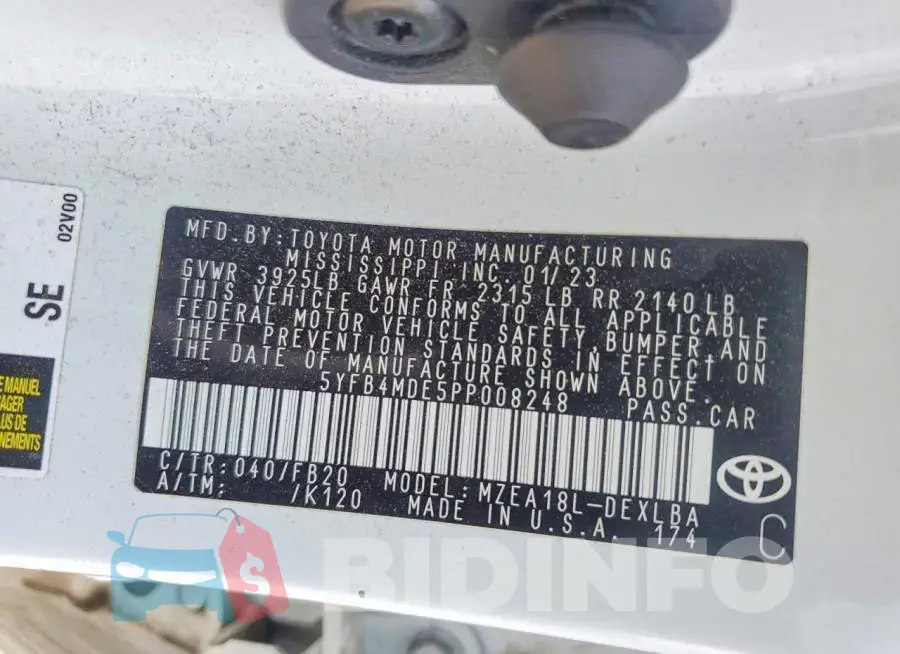 5YFB4MDE5PP008248 Photo# 12