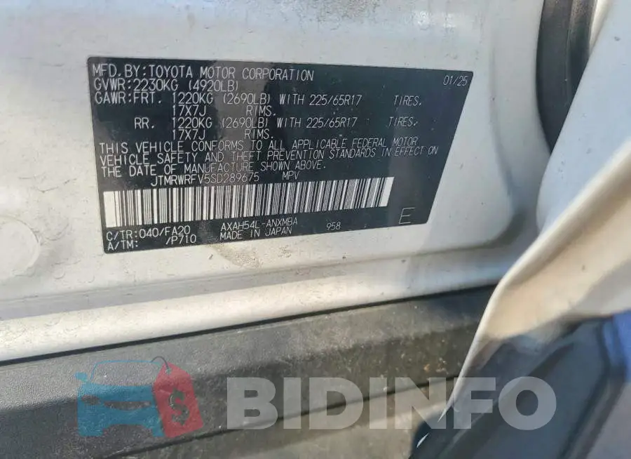 JTMRWRFV5SD289675 Photo# 13
