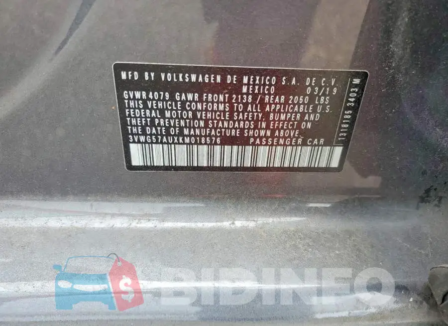 3VWG57AUXKM018576 Photo# 12