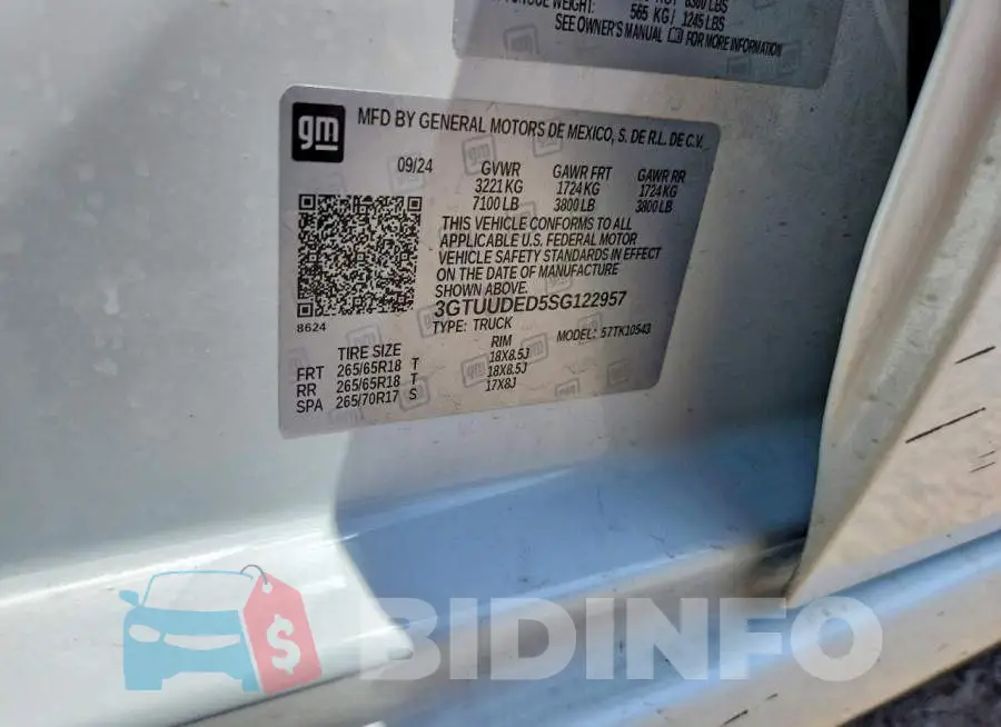 3GTUUDED5SG122957 Photo# 12