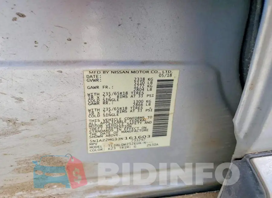 5N1AZ2MG3JN161603 Photo# 13