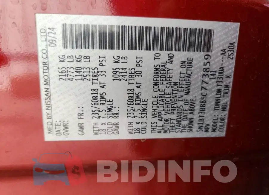 5N1BT3BB8SC773859 Photo# 13